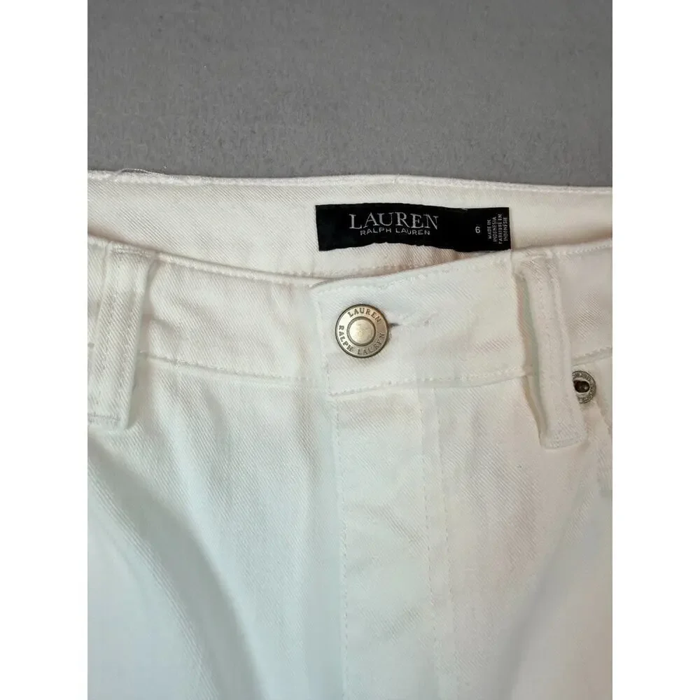 Lauren Ralph Lauren Straight Leg Jeans White Women's Size 6 Classic Denim